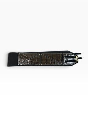Reiss Black Leather Corset Belt Size Large